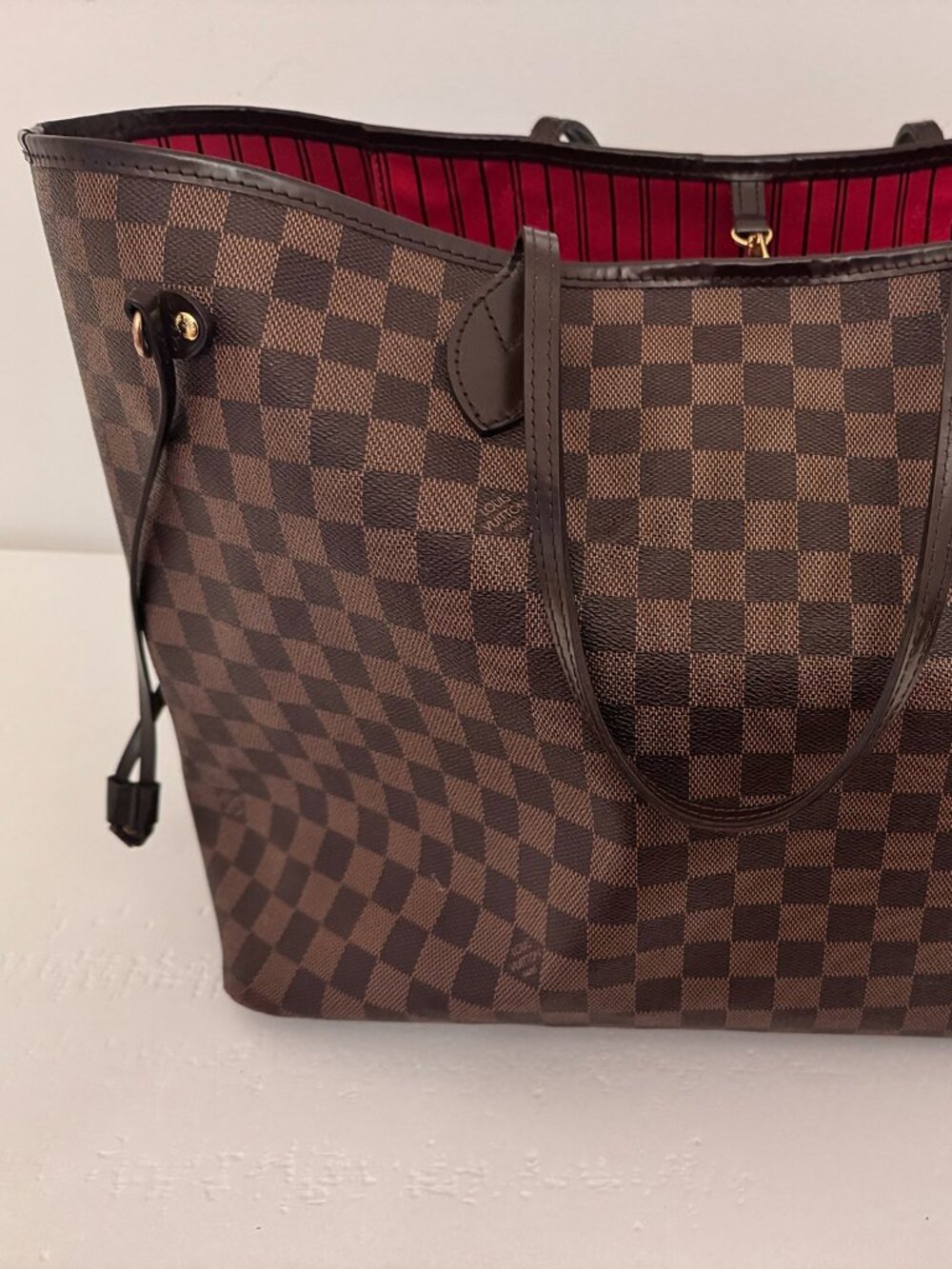 Louis Vuitton Neverfull GM Damier Ebene Cerise Tote Bag
